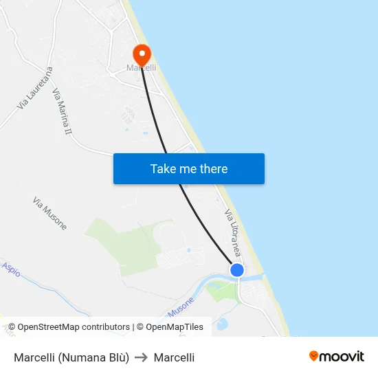 Marcelli (Numana Blue) to Marcelli map