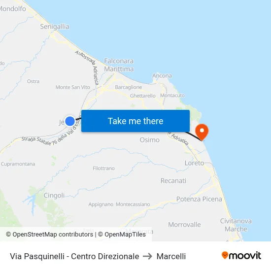 Pasquinelli Street - Business Center to Marcelli map