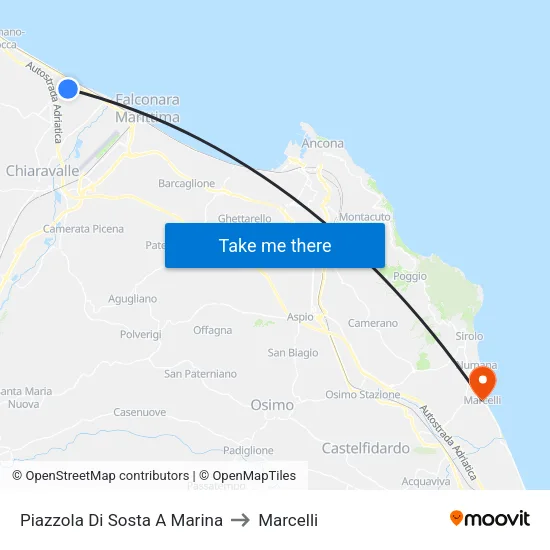 Marina Rest Area to Marcelli map