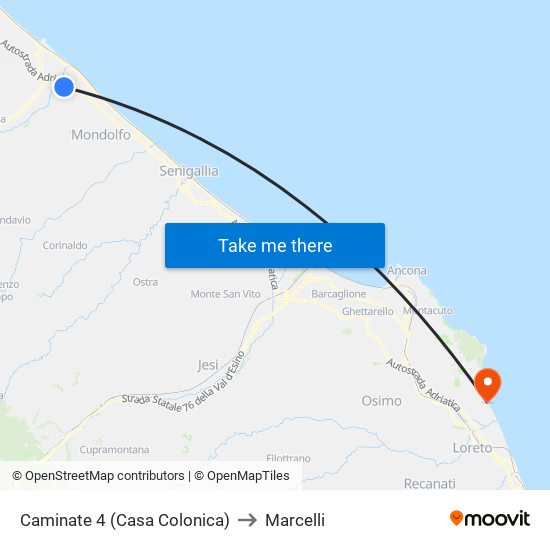 Caminate 4 (Casa Colonica) to Marcelli map
