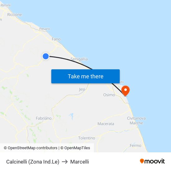 Calcinelli (Zona Ind.Le) to Marcelli map
