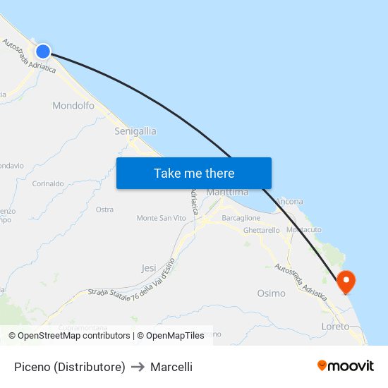 Piceno (Distributore) to Marcelli map