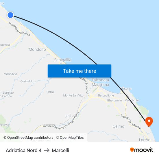 Adriatica Nord  4 to Marcelli map