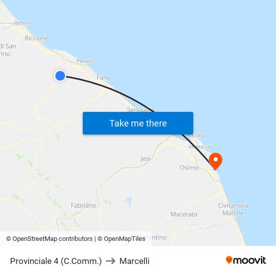 Provinciale 4 (C.Comm.) to Marcelli map