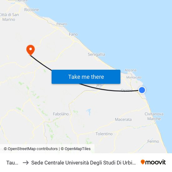 Taunus to Sede Centrale Università Degli Studi Di Urbino Carlo Bo map