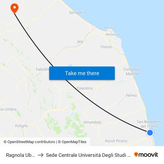 Ragnola Ubi Banca to Sede Centrale Università Degli Studi Di Urbino Carlo Bo map