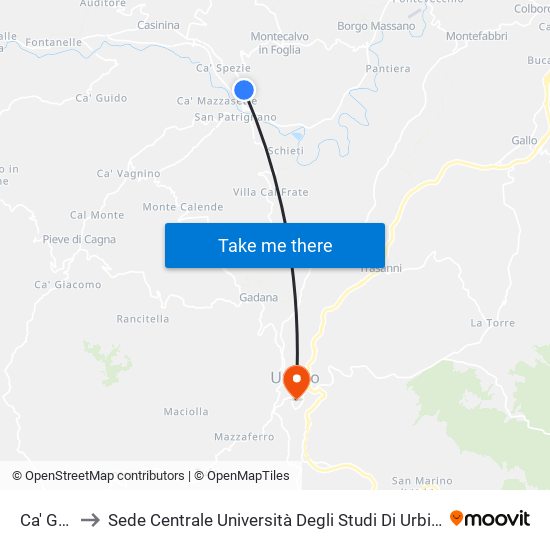 Ca' Gallo to Sede Centrale Università Degli Studi Di Urbino Carlo Bo map