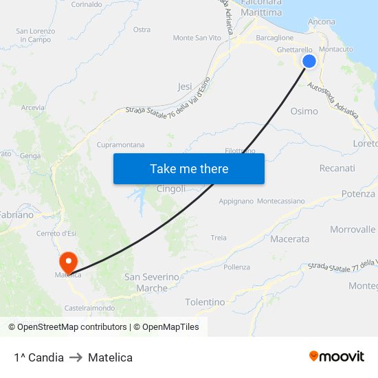 1^ Candia to Matelica map