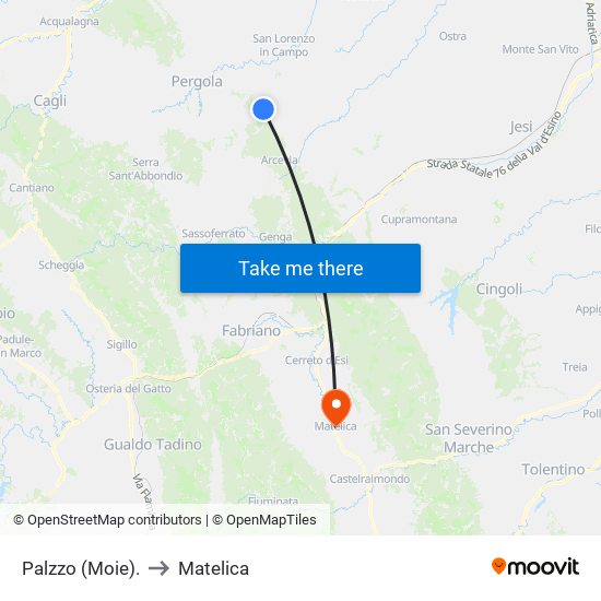 Palzzo (Moie). to Matelica map