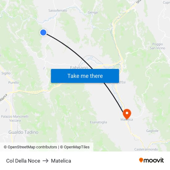 Col Della Noce to Matelica map