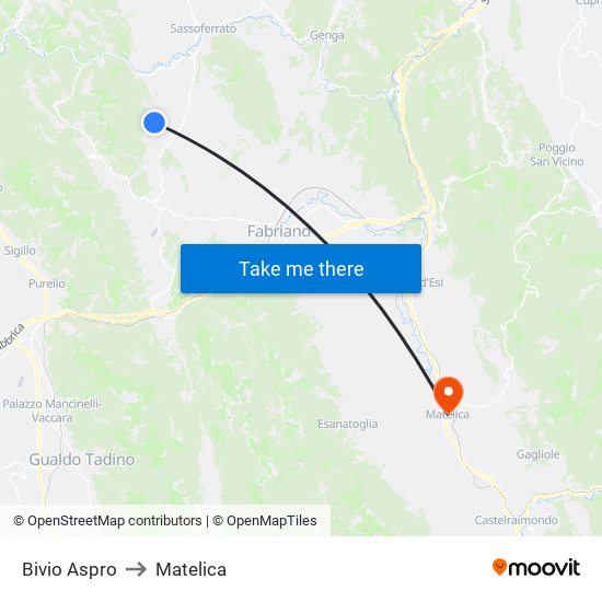 Bivio Aspro to Matelica map