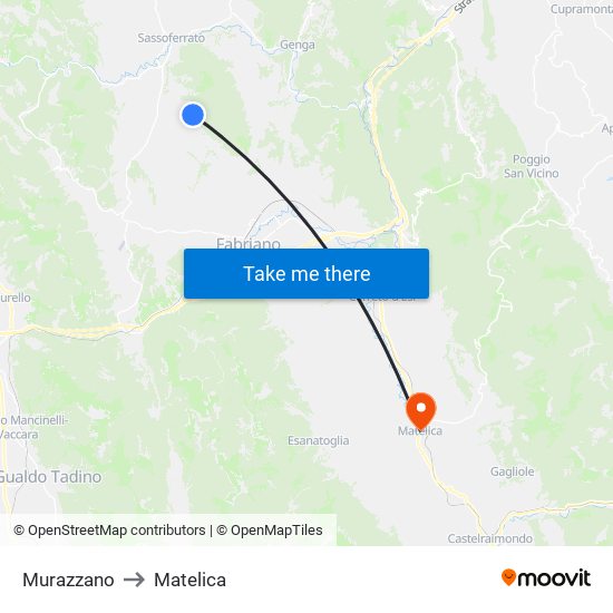 Murazzano to Matelica map