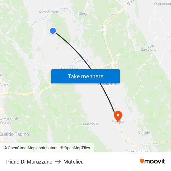 Piano Di Murazzano to Matelica map