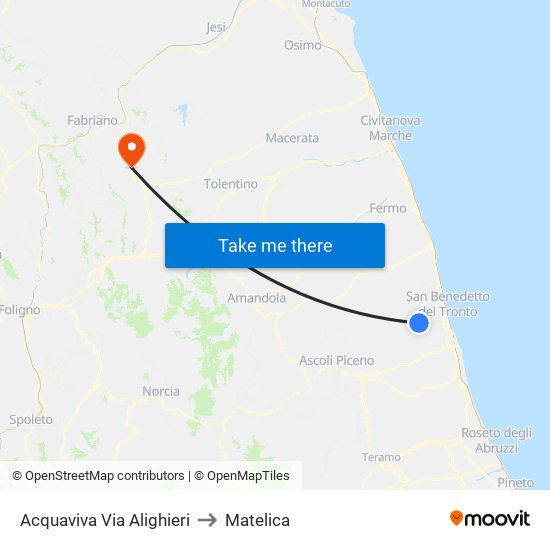 Acquaviva Via Alighieri to Matelica map