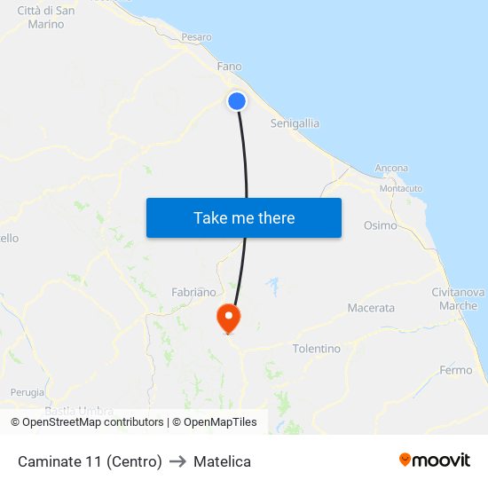 Caminate 11 (Centro) to Matelica map