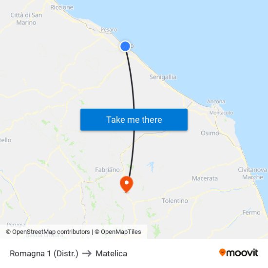 Romagna 1 (Distr.) to Matelica map