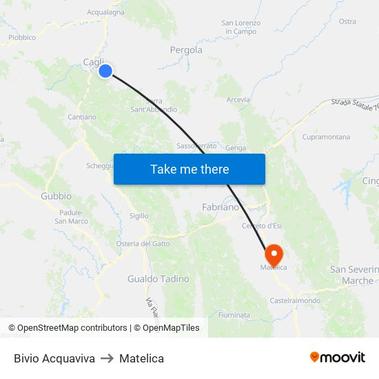 Bivio Acquaviva to Matelica map