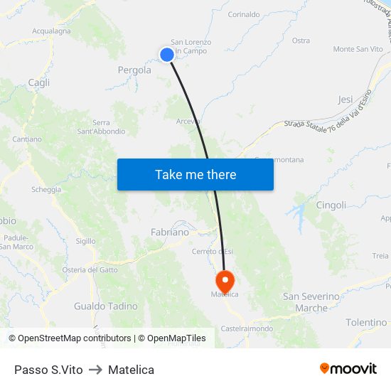 Passo S.Vito to Matelica map