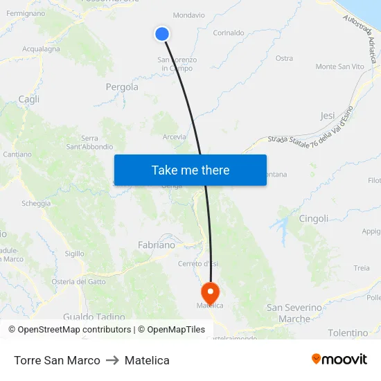 Torre San Marco to Matelica map