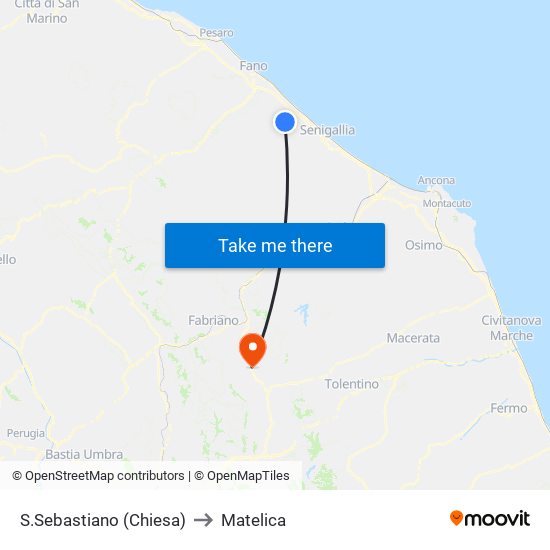 S.Sebastiano (Chiesa) to Matelica map