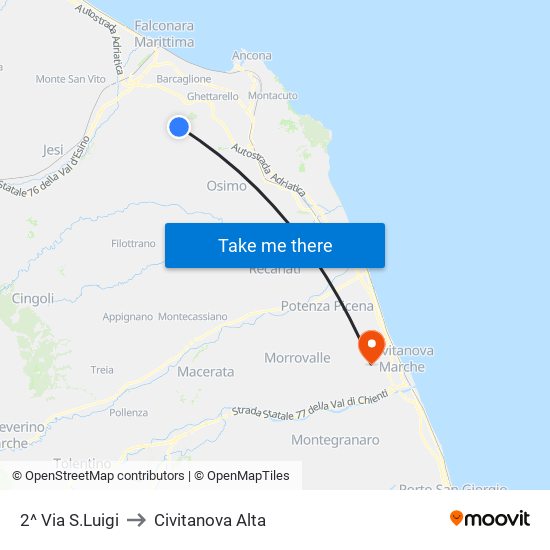 2^ Via S.Luigi to Civitanova Alta map