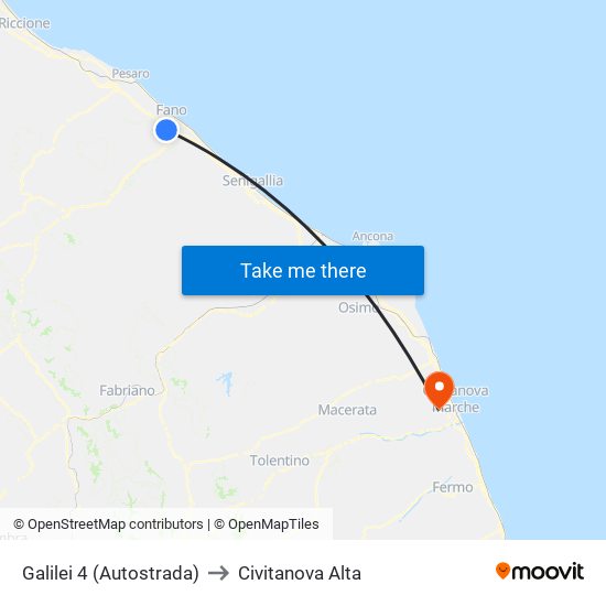 Galilei 4 (Autostrada) to Civitanova Alta map