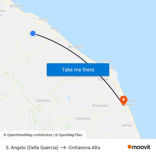S. Angelo (Della Quercia) to Civitanova Alta map