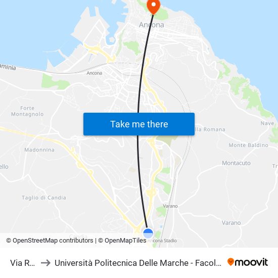 Via Ruggeri to Università Politecnica Delle Marche - Facoltà Di Economia ""Giorgio Fuà"" map