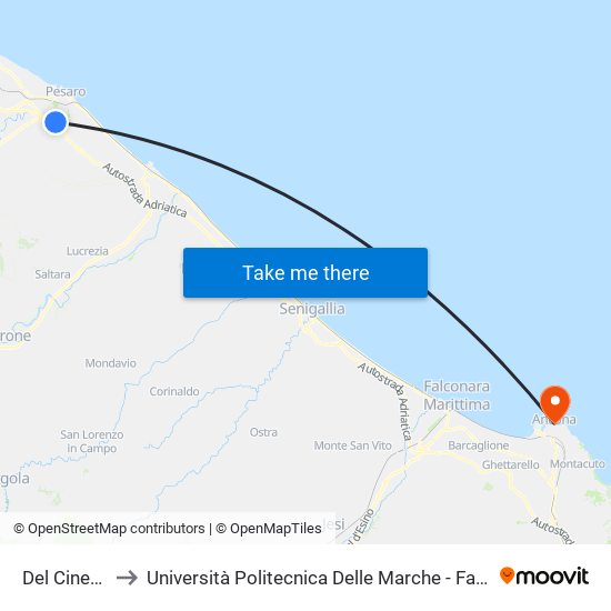 Del Cinema Germi to Università Politecnica Delle Marche - Facoltà Di Economia ""Giorgio Fuà"" map