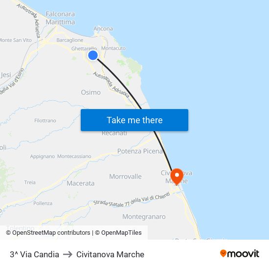 3^ Via Candia to Civitanova Marche map