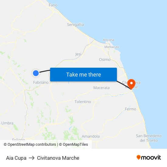 Aia Cupa to Civitanova Marche map