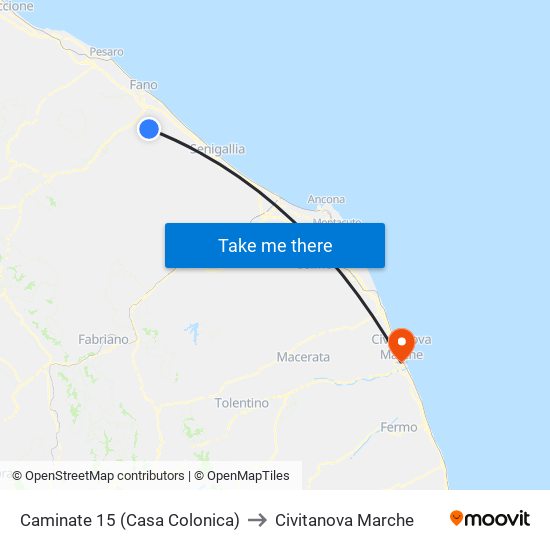 Caminate 15 (Casa Colonica) to Civitanova Marche map