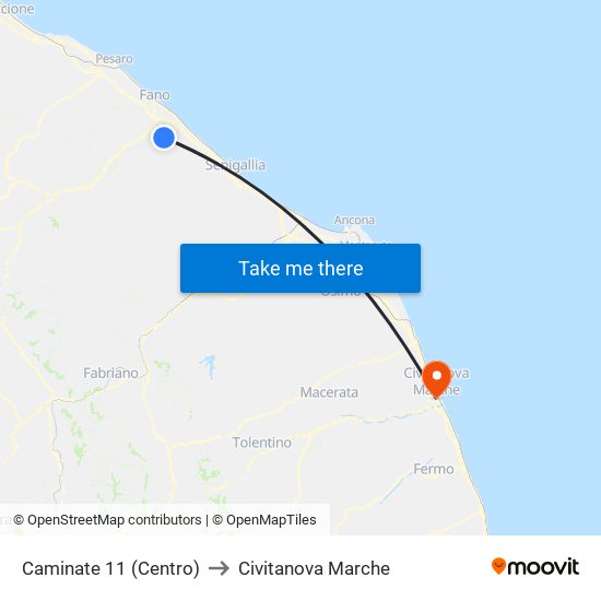 Caminate 11 (Centro) to Civitanova Marche map