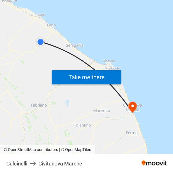 Calcinelli to Civitanova Marche map