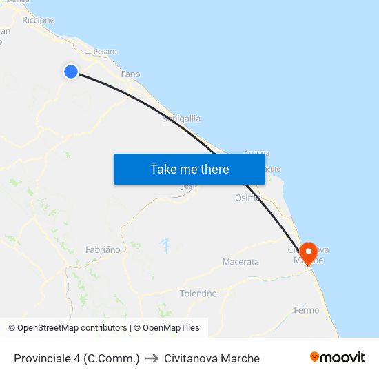 Provinciale 4 (C.Comm.) to Civitanova Marche map