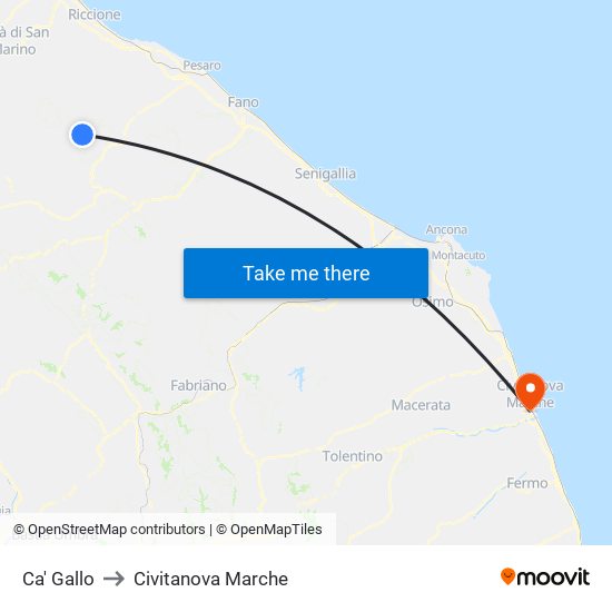 Ca' Gallo to Civitanova Marche map