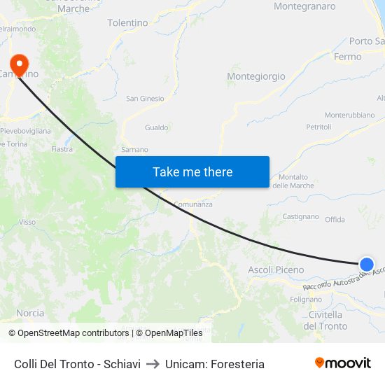 Colli Del Tronto - Schiavi to Unicam: Foresteria map