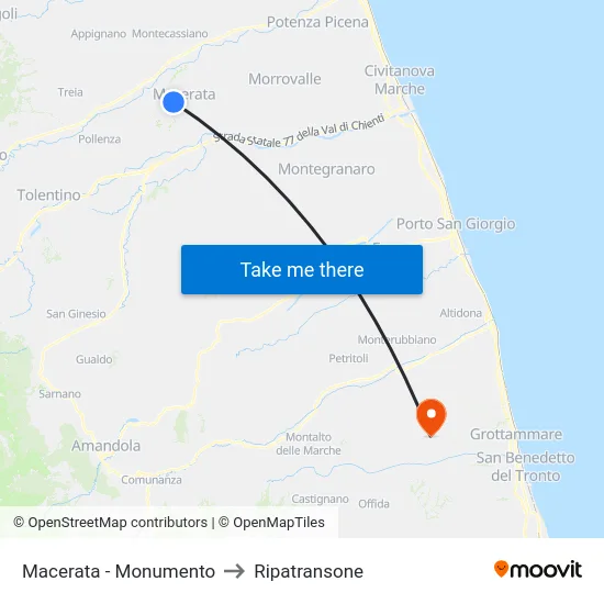 Macerata - Monumento to Ripatransone map