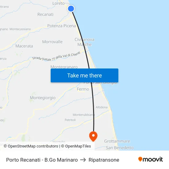 Porto Recanati - B.Go Marinaro to Ripatransone map