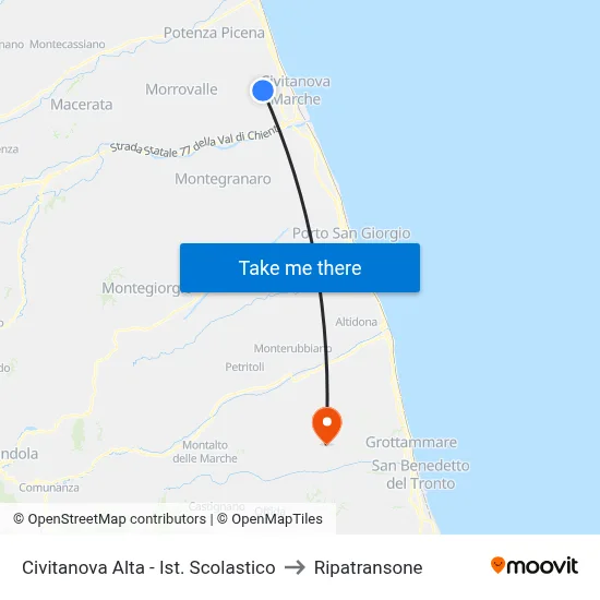 Civitanova Alta - School Institute to Ripatransone map