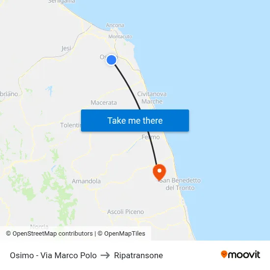 Osimo - Via Marco Polo to Ripatransone map