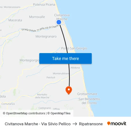 Civitanova Marche - Silvio Pellico Street to Ripatransone map