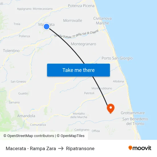 Macerata - Rampa Zara to Ripatransone map