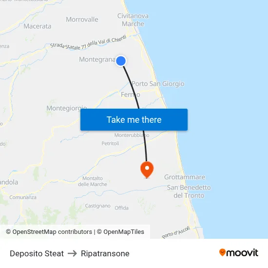 Steat Depot to Ripatransone map