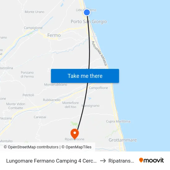 Lungomare Fermano Camping 4 Cerchi Dir. to Ripatransone map