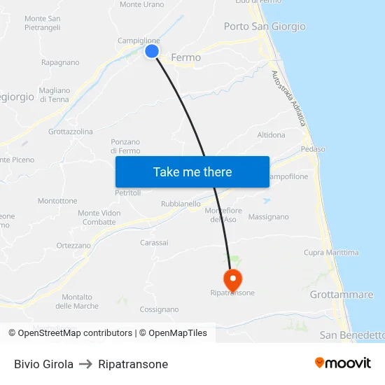 Girola Junction to Ripatransone map