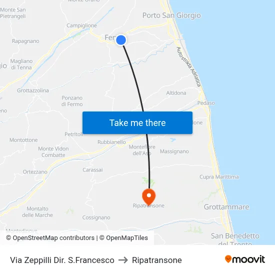 Via Zeppilli Dir. S.Francesco to Ripatransone map