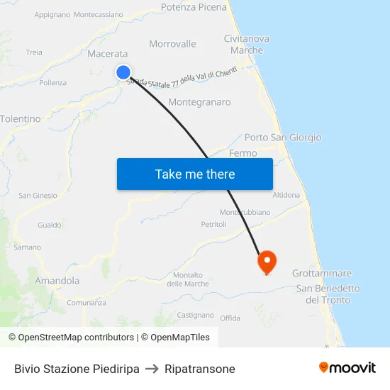 Bivio Stazione Piediripa to Ripatransone map