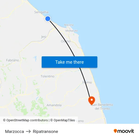 Marzocca to Ripatransone map