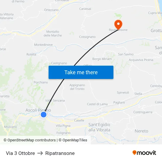 Via 3 Ottobre to Ripatransone map